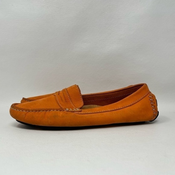 Mercanti Fiorentini Orange Career Driving Penny Loafers 3176 Women's Size 7B - Picture 4 of 14